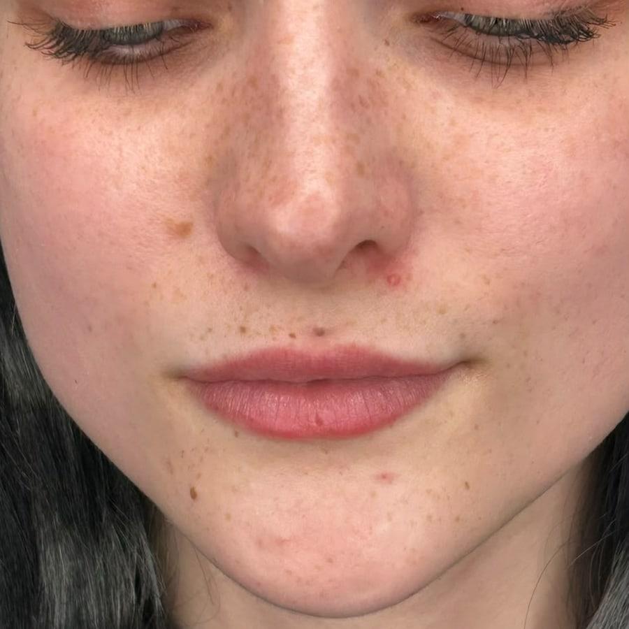 Client's lips before lip filler treatment